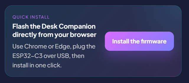 Firmware install button preview